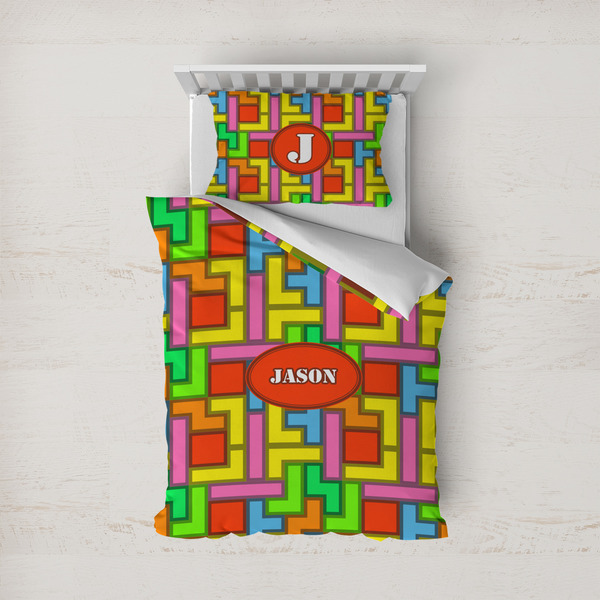 Custom Tetromino Duvet Cover Set - Twin (Personalized)