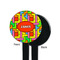 Tetromino Black Plastic 7" Stir Stick - Single Sided - Round - Front & Back
