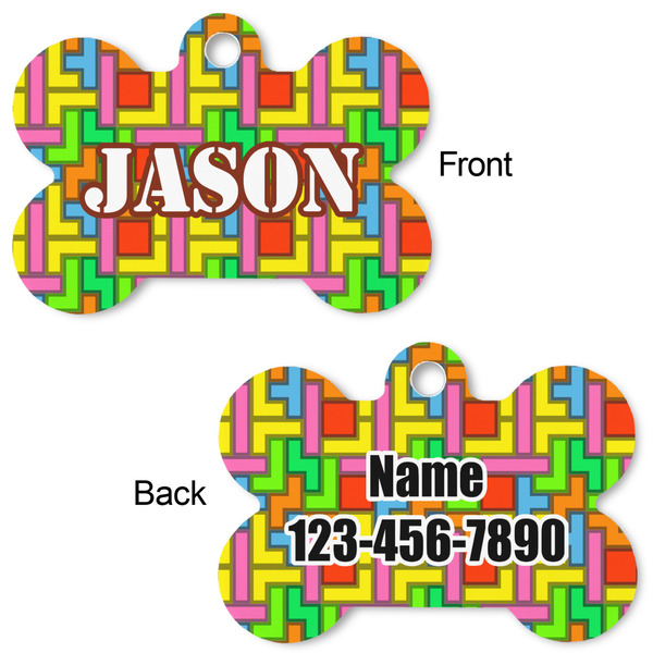 Tetromino Bone Shaped Dog ID Tag - Large - Approval