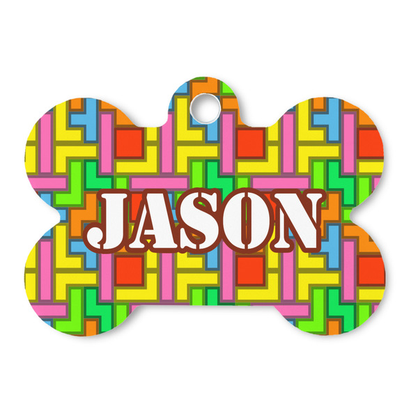 Custom Tetromino Bone Shaped Dog ID Tag (Personalized)