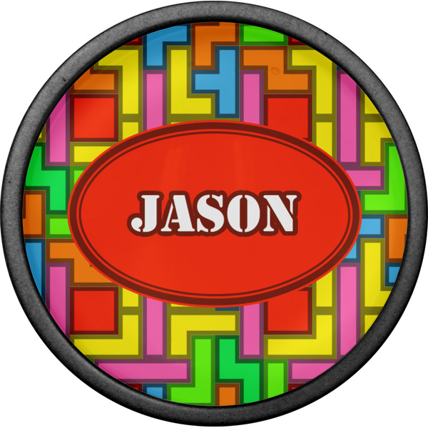 Tetromino Cabinet Knob - Black - Front