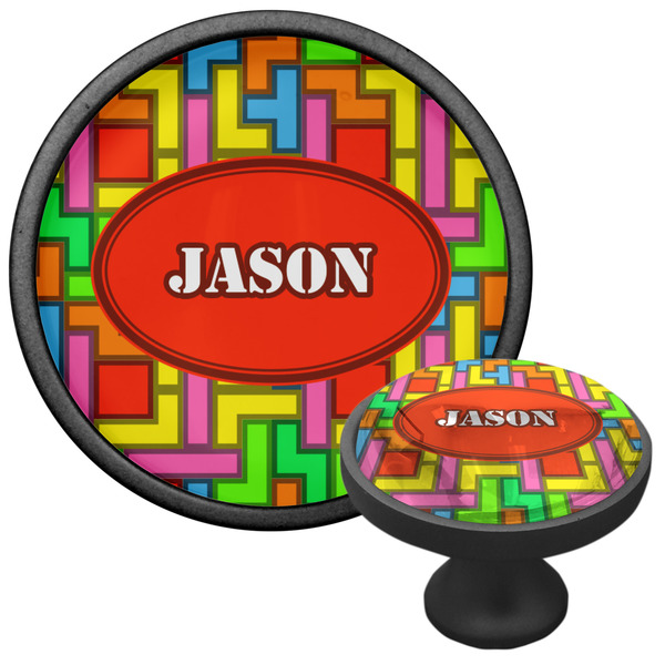 Tetromino Cabinet Knob - Black - Multi Angle