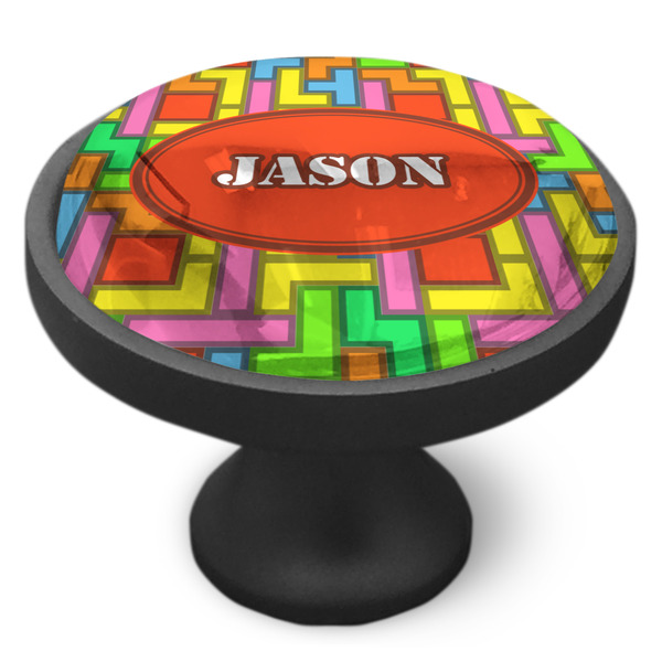 Tetromino Cabinet Knob - Black - Side