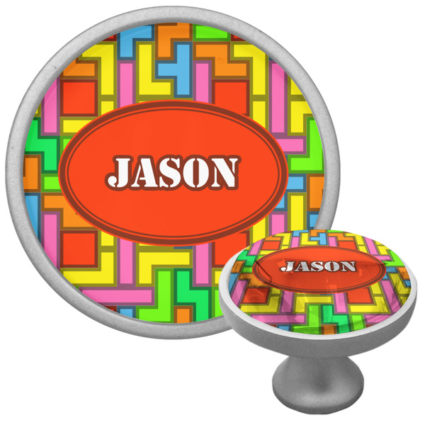 Custom Tetromino Cabinet Knob (Silver) (Personalized)