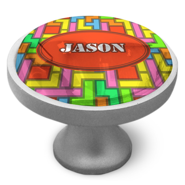 Tetromino Cabinet Knob - Nickel - Side