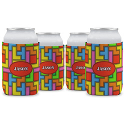 Tetromino Can Cooler (12 oz) - Set of 4 w/ Name or Text
