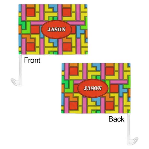 Tetromino Car Flag - 11" x 8" - Front & Back View