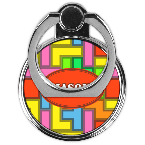 Tetromino Cell Phone Ring Stand & Holder - Front (Collapsed)