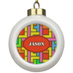 Tetromino Ceramic Ball Ornament (Personalized)