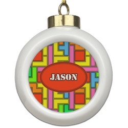 Tetromino Ceramic Ball Ornament (Personalized)