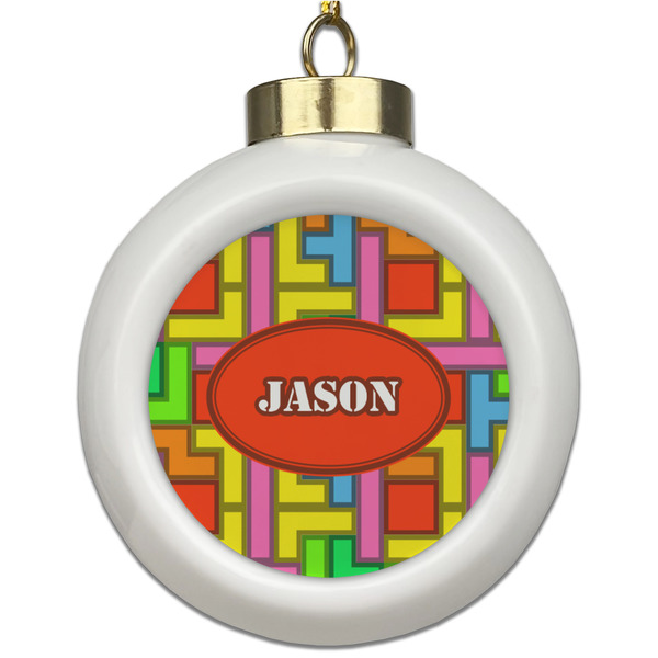 Custom Tetromino Ceramic Ball Ornament (Personalized)