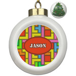 Tetromino Ceramic Ball Ornament - Christmas Tree (Personalized)