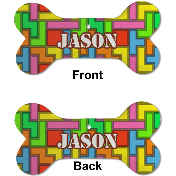 Tetromino Ceramic Flat Ornament - Bone Front & Back (APPROVAL)