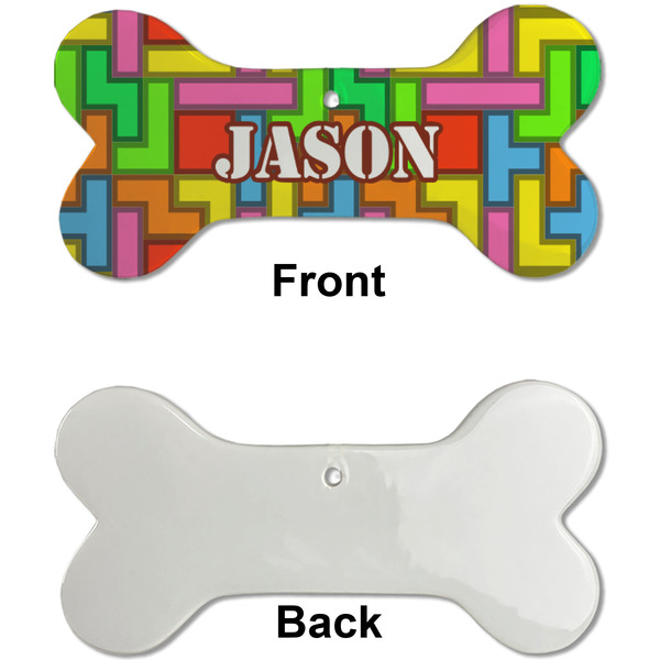 Tetromino Ceramic Flat Ornament - Bone Front & Back Single Print (APPROVAL)
