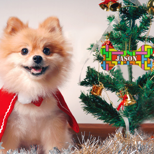 Tetromino Ceramic Flat Ornament - Bone (LIFESTYLE)