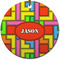 Tetromino Round Ceramic Ornament w/ Name or Text