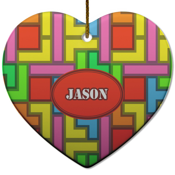 Tetromino Ceramic Flat Ornament - Heart (Front)