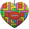 Tetromino Heart Ceramic Ornament w/ Name or Text