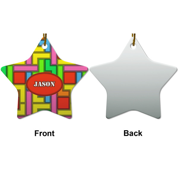 Tetromino Ceramic Flat Ornament - Star Front & Back (APPROVAL)