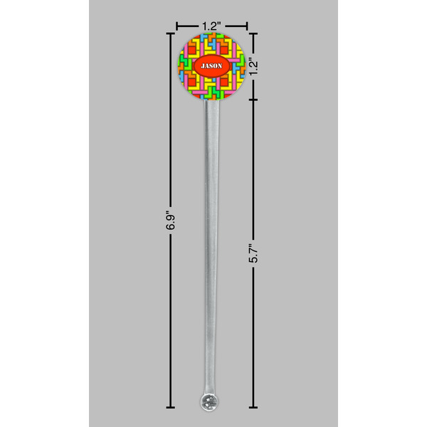 Tetromino Clear Plastic 7" Stir Stick - Round - Dimensions