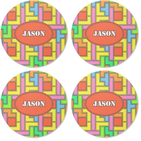 Tetromino Coaster Round Rubber Back - Apvl