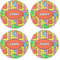 Tetromino Coaster Round Rubber Back - Apvl