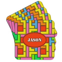 Tetromino Cork Coaster - Set of 4 w/ Name or Text