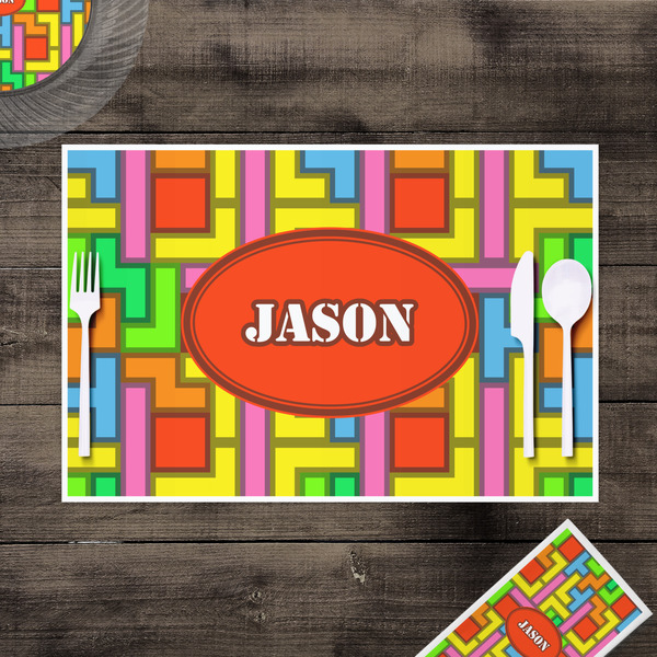Tetromino Disposable Paper Placemat - In Context