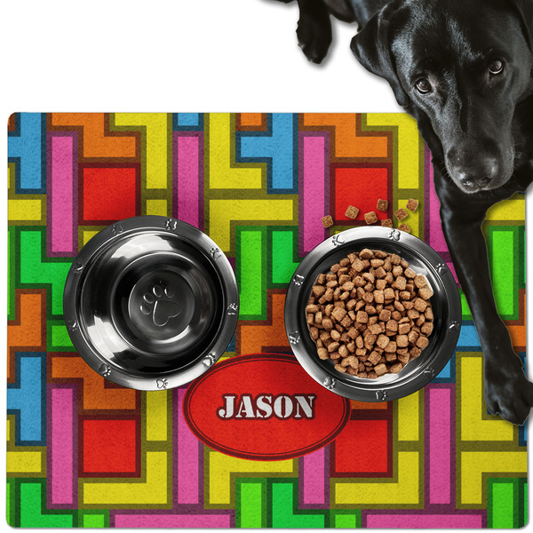 Tetromino Dog Food Mat - Large LIFESTYLE