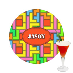 Tetromino Printed Drink Topper -  2.5" (Personalized)