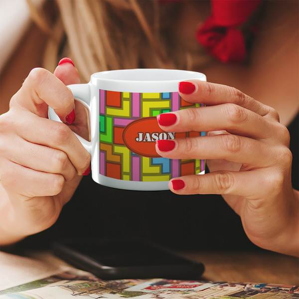 Tetromino Espresso Cup - 6oz (Double Shot) LIFESTYLE (Woman hands cropped)