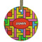 Tetromino Frosted Glass Ornament - Round