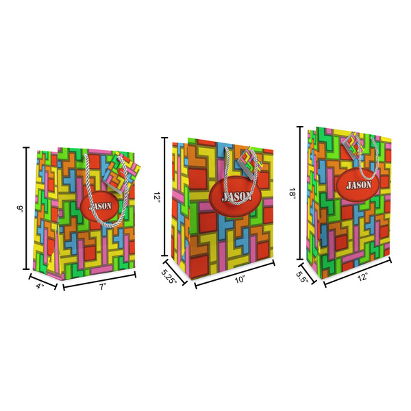 Tetromino Gift Bags - All Sizes - Dimensions