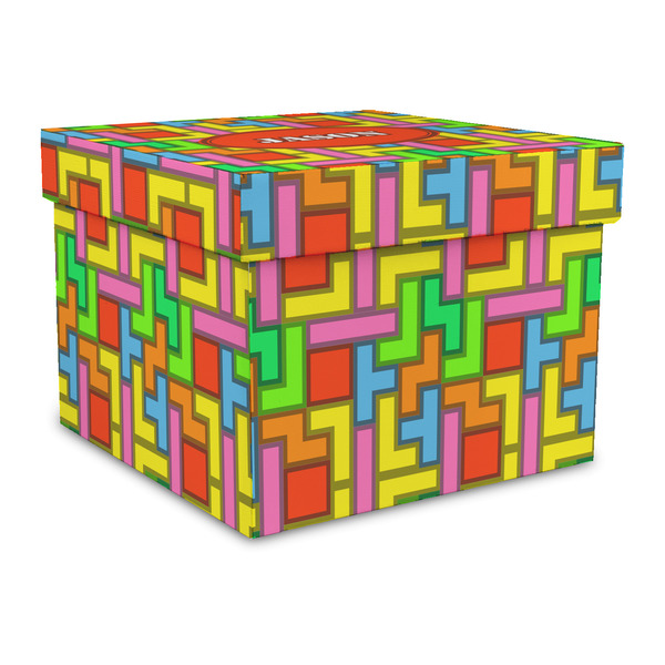Custom Tetromino Gift Box with Lid - Canvas Wrapped - Large (Personalized)