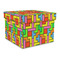 Tetromino Gift Boxes with Lid - Canvas Wrapped - Large - Front/Main