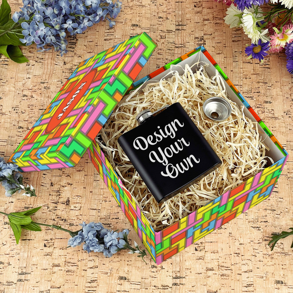 Tetromino Gift Boxes with Lid - Canvas Wrapped - Large - In Context