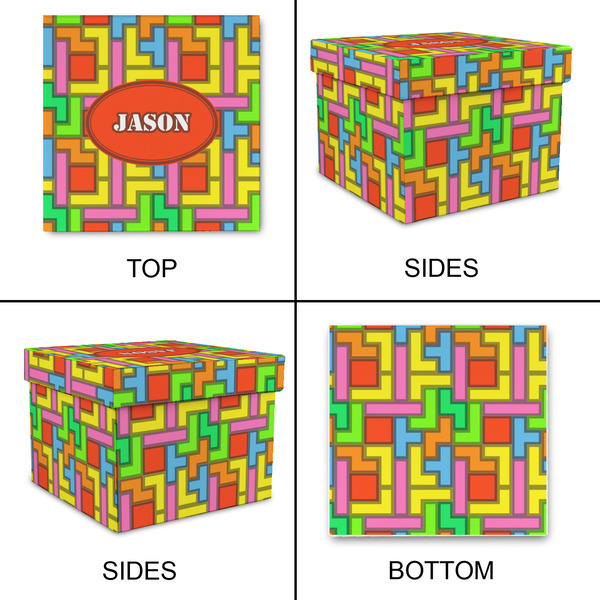 Tetromino Gift Boxes with Lid - Canvas Wrapped - Medium - Approval
