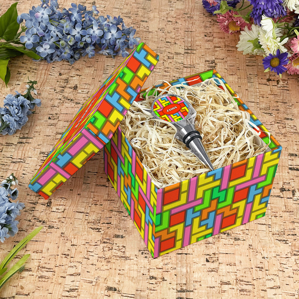 Tetromino Gift Boxes with Lid - Canvas Wrapped - Medium - In Context