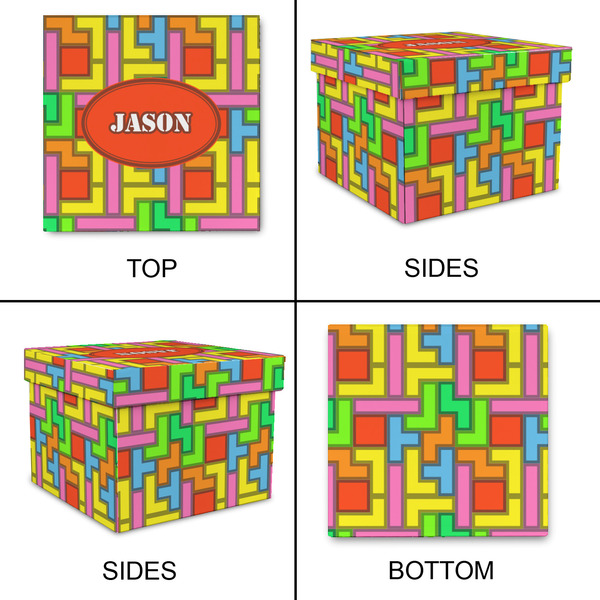 Tetromino Gift Boxes with Lid - Canvas Wrapped - Small - Approval