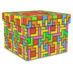 Tetromino Gift Box with Lid - Canvas Wrapped - X-Large (Personalized)