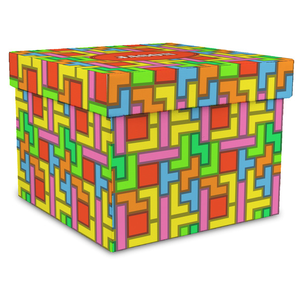 Custom Tetromino Gift Box with Lid - Canvas Wrapped - X-Large (Personalized)