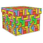Tetromino Gift Box with Lid - Canvas Wrapped - XX-Large (Personalized)