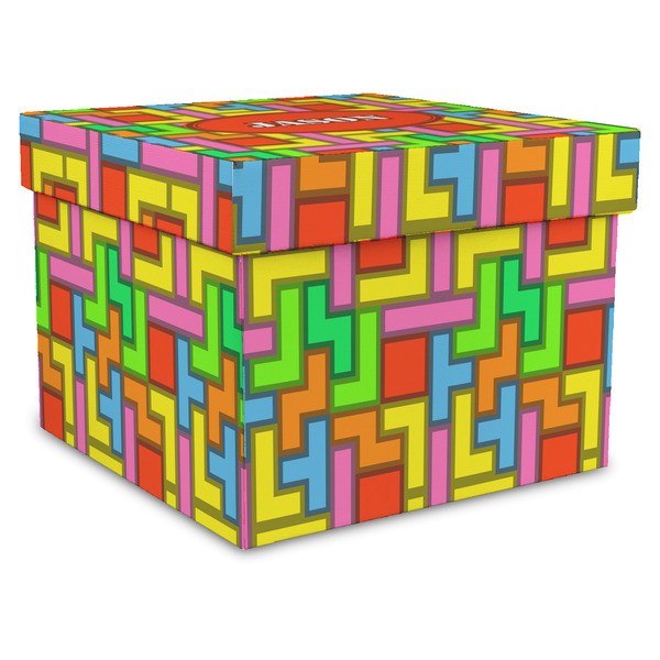 Custom Tetromino Gift Box with Lid - Canvas Wrapped - XX-Large (Personalized)