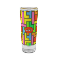 Tetromino 2 oz Shot Glass - Glass with Gold Rim (Personalized)