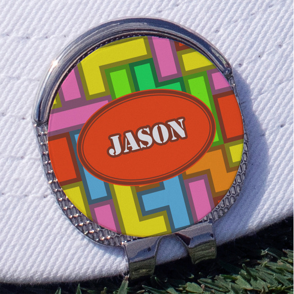 Custom Tetromino Golf Ball Marker - Hat Clip