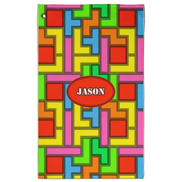 Custom Tetromino Golf Towel - Poly-Cotton Blend w/ Name or Text