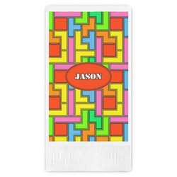 Tetromino Guest Napkins - Full Color - Embossed Edge (Personalized)