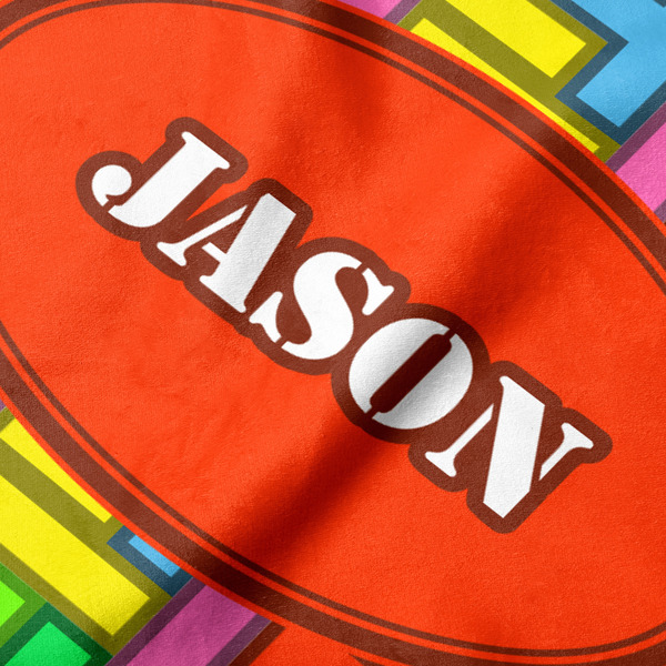 Tetromino Hooded Baby Towel- Detail Close Up