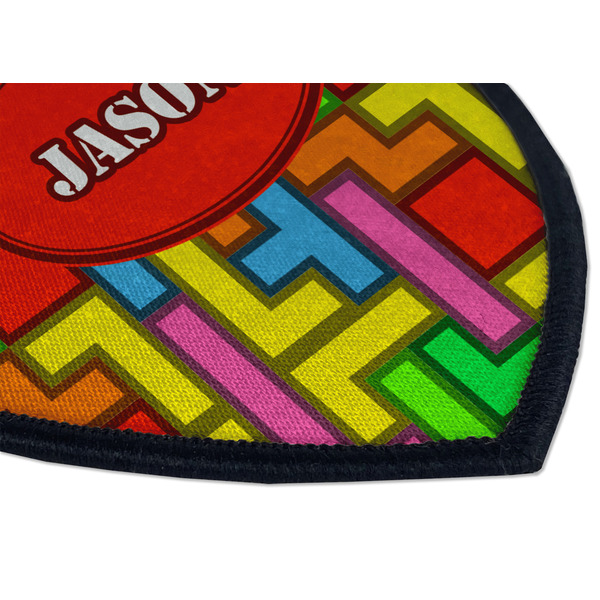 Tetromino Iron on Shield 3 Detail