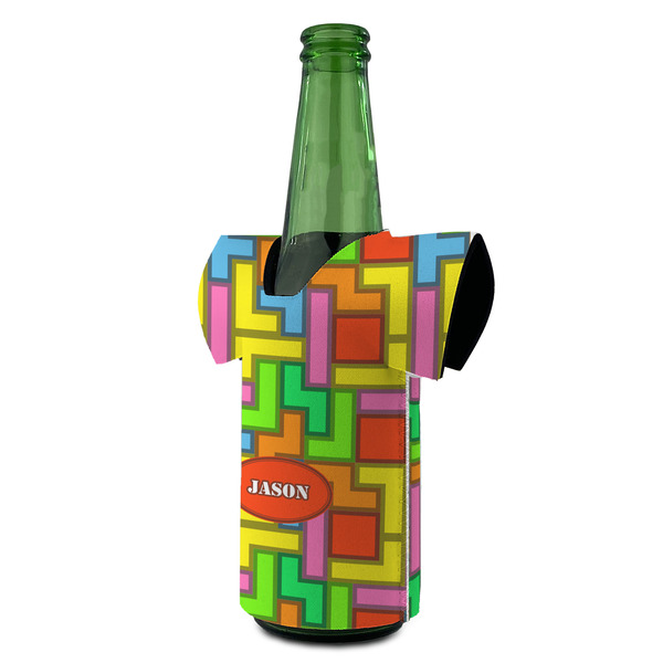 Tetromino Jersey Bottle Cooler - ANGLE (on bottle)